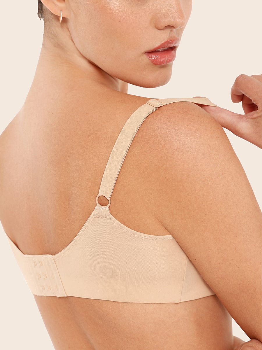 Seamless V-Neck Underarm-Smoothing Bralette Dark Pink 6