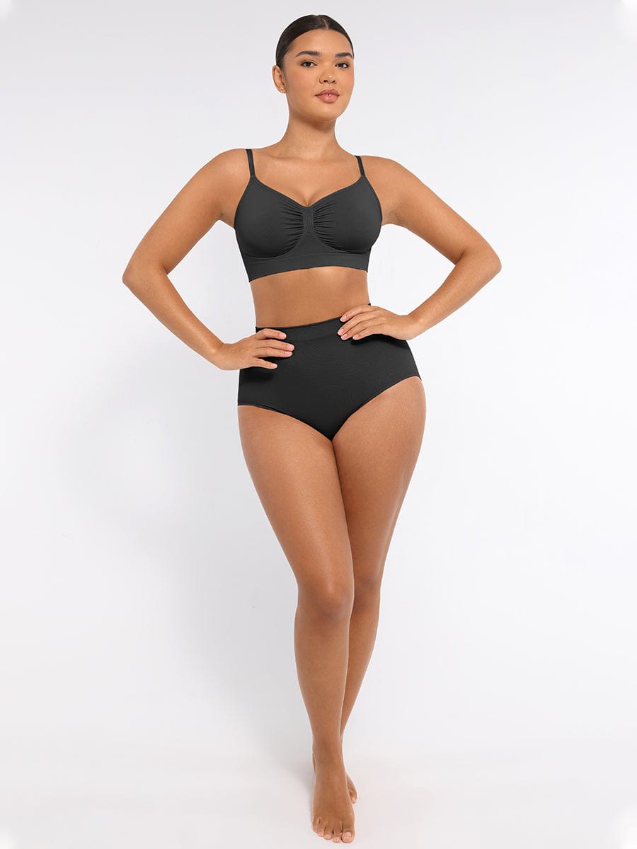 Seamless High-Waist Antibacterial Peach Hip Brief Light Brown 1