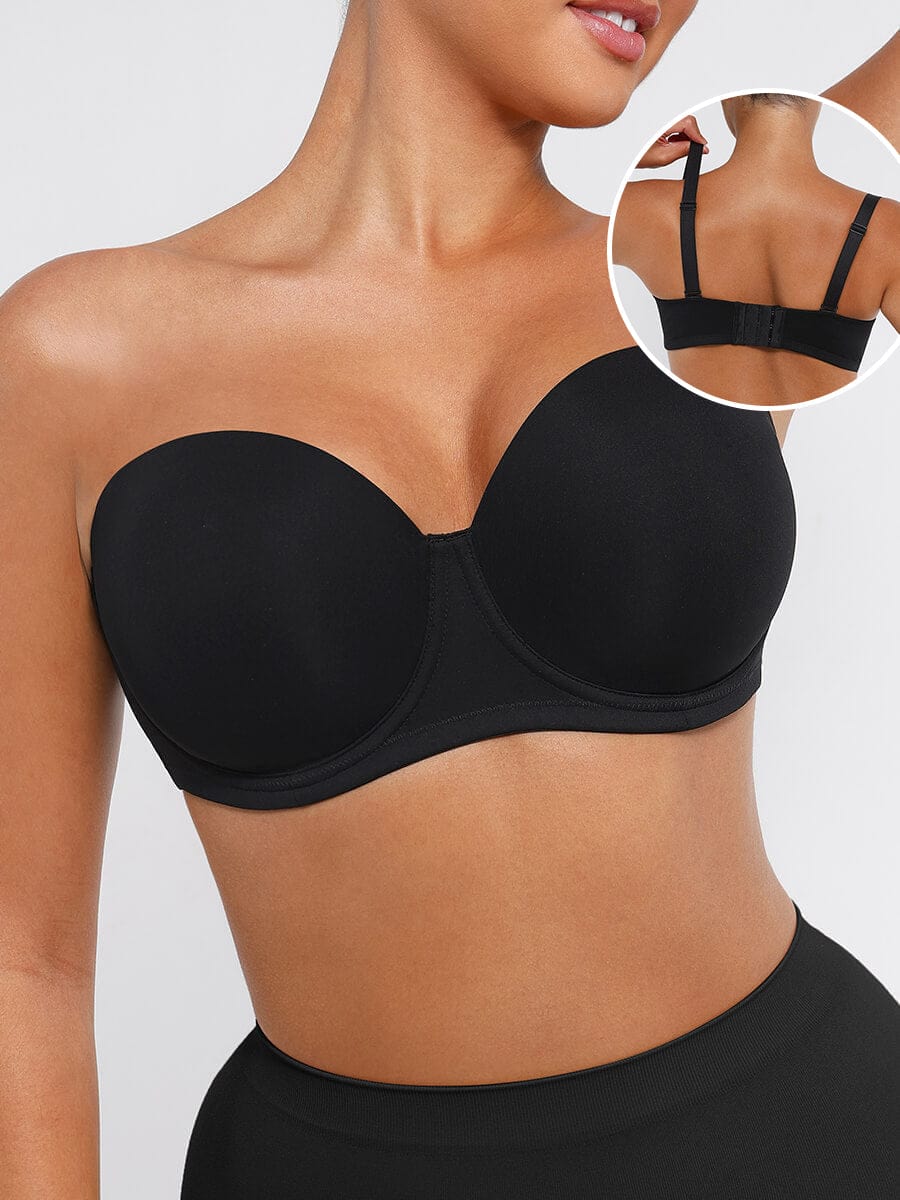Strapless Gathering Underwire Half-Cup Bra 6