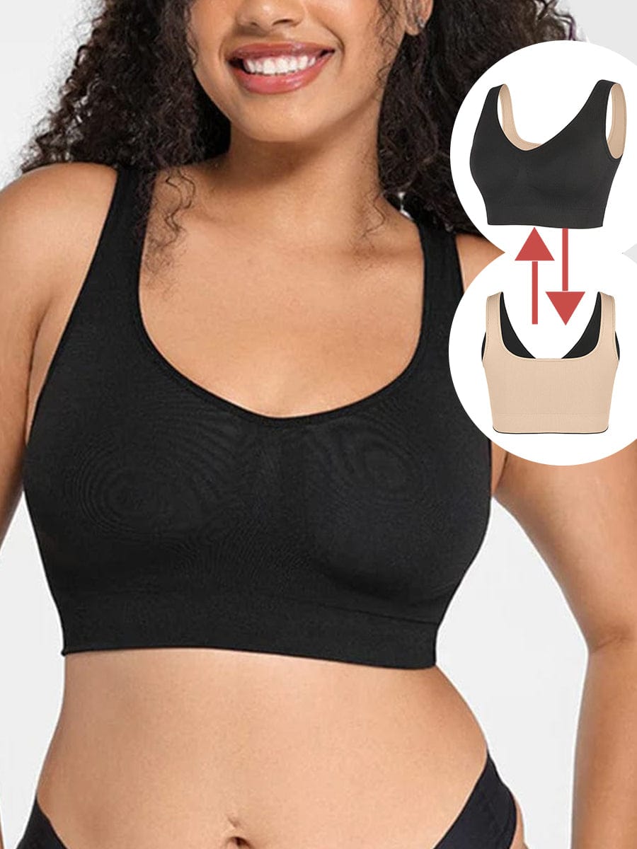 Reversible Wireless Comfort Shaper Bra Black 1