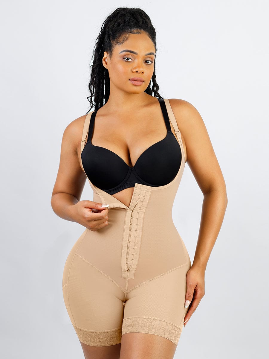 Latex Open-Bust Full Body Shaper With Back Smoothing 1