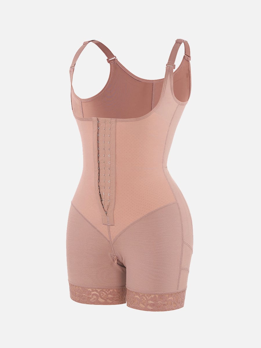 Latex Open-Bust Full Body Shaper With Back Smoothing Light Skin 4