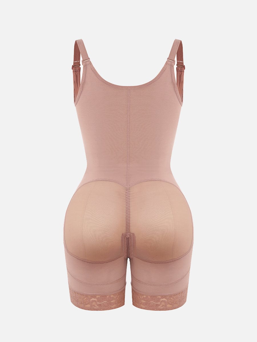 Latex Open-Bust Full Body Shaper With Back Smoothing Light Skin 3