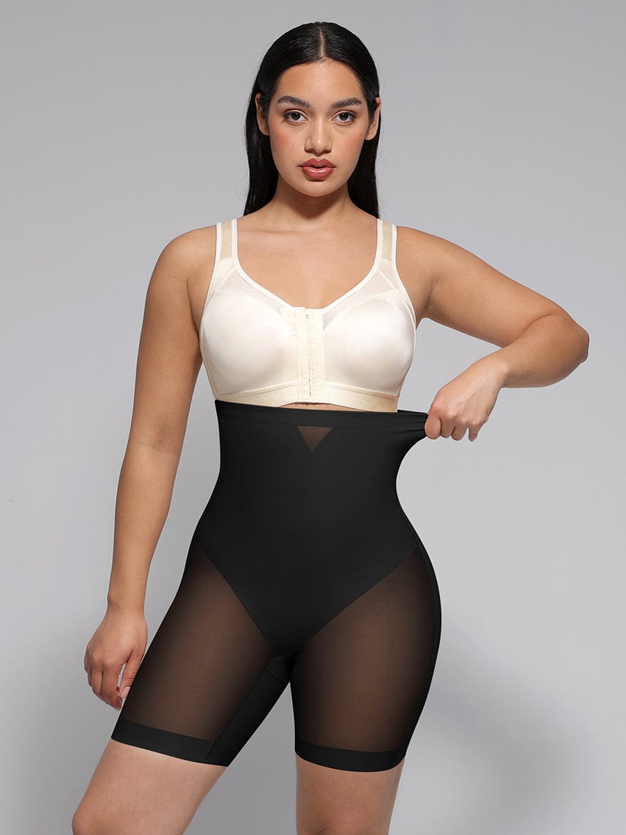 High-Waisted Butt-Lifting Shaper Shorts Dark Brown 5