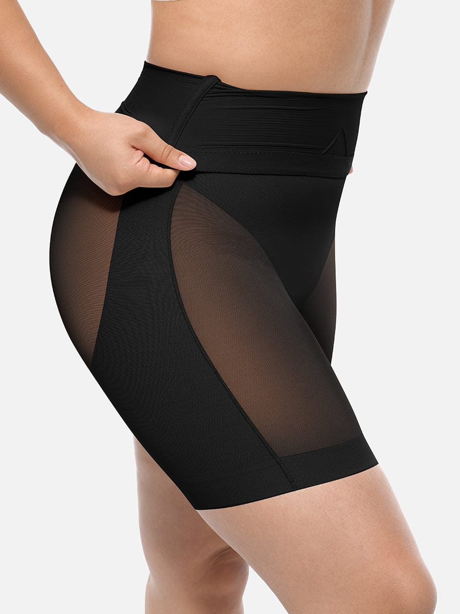 High-Waisted Butt-Lifting Shaper Shorts Dark Brown 4