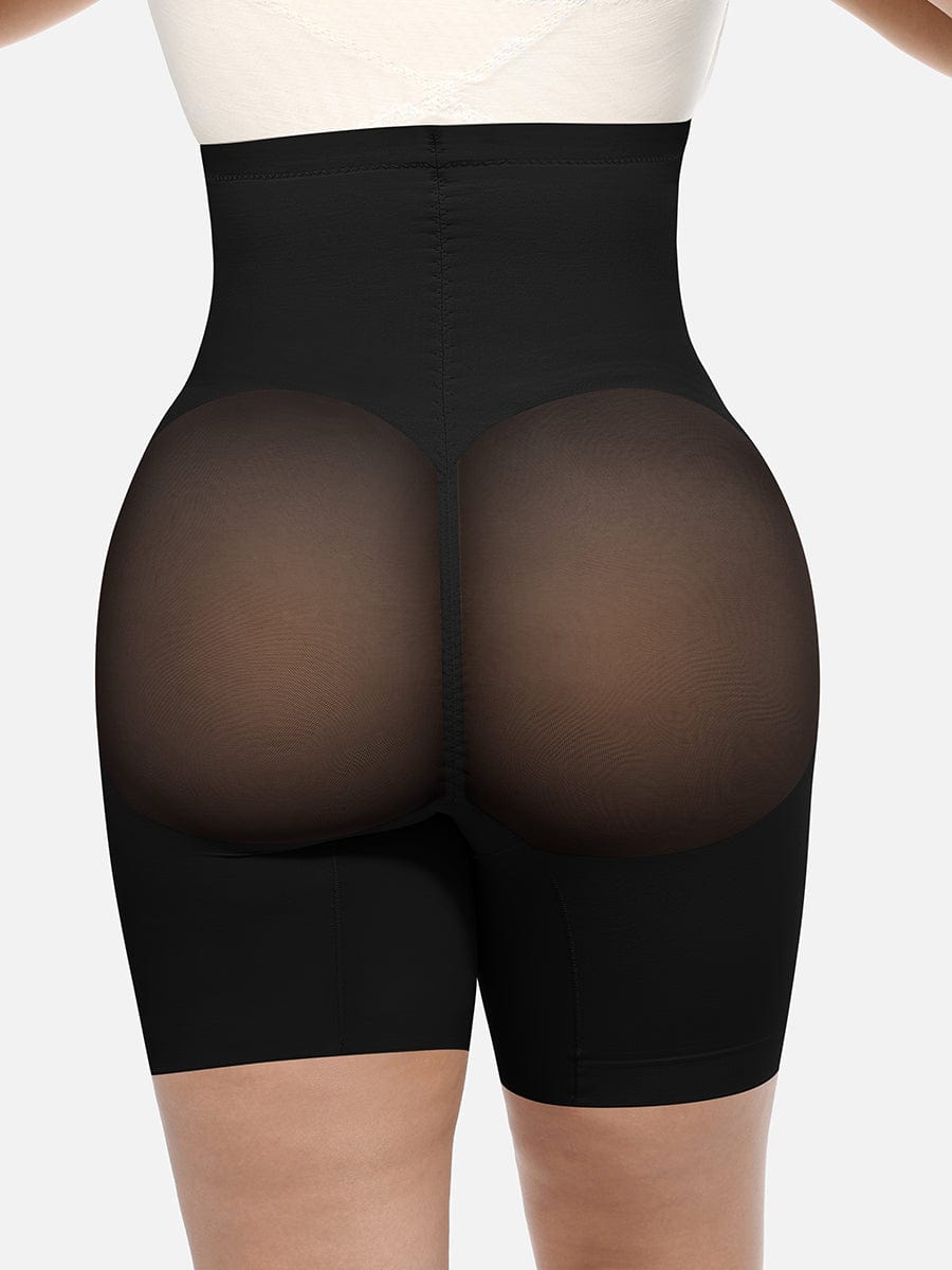 High-Waisted Butt-Lifting Shaper Shorts Dark Brown 3
