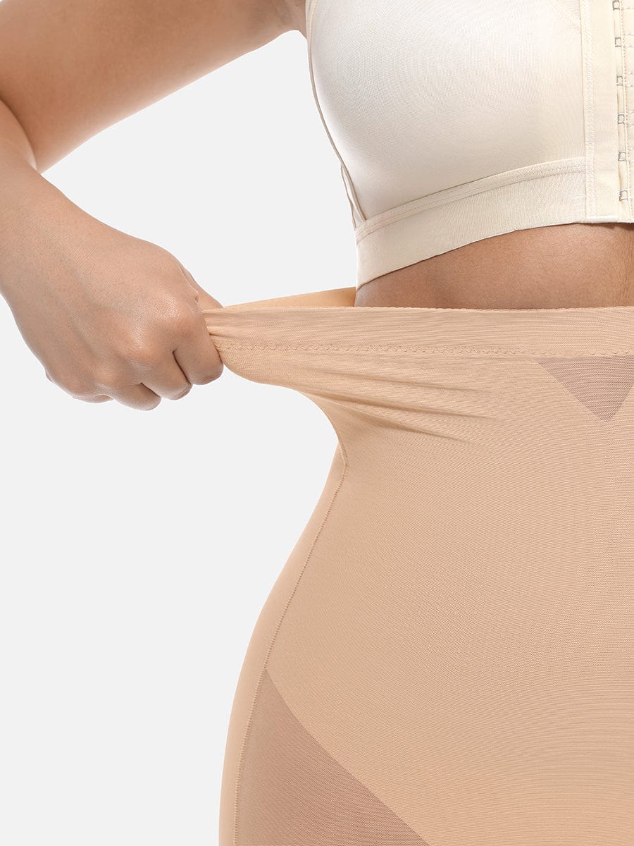 High-Waisted Butt-Lifting Shaper Shorts Dark Brown 7
