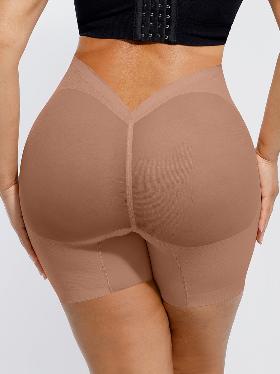 Low-Back Tummy Slimming Leg Shaper Light Brown 5