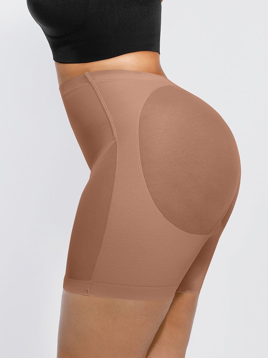 Low-Back Tummy Slimming Leg Shaper Light Brown 4