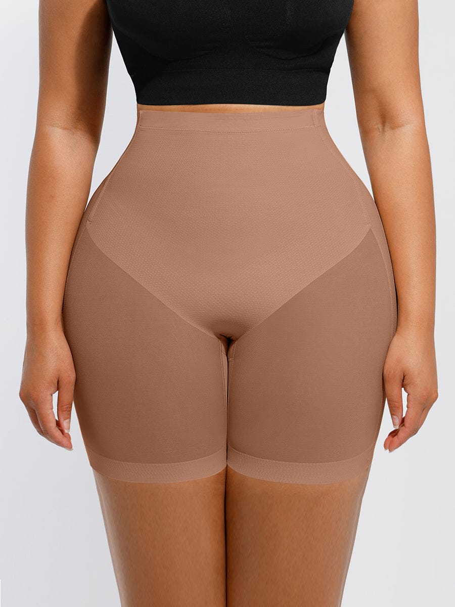 Low-Back Tummy Slimming Leg Shaper Light Brown 3