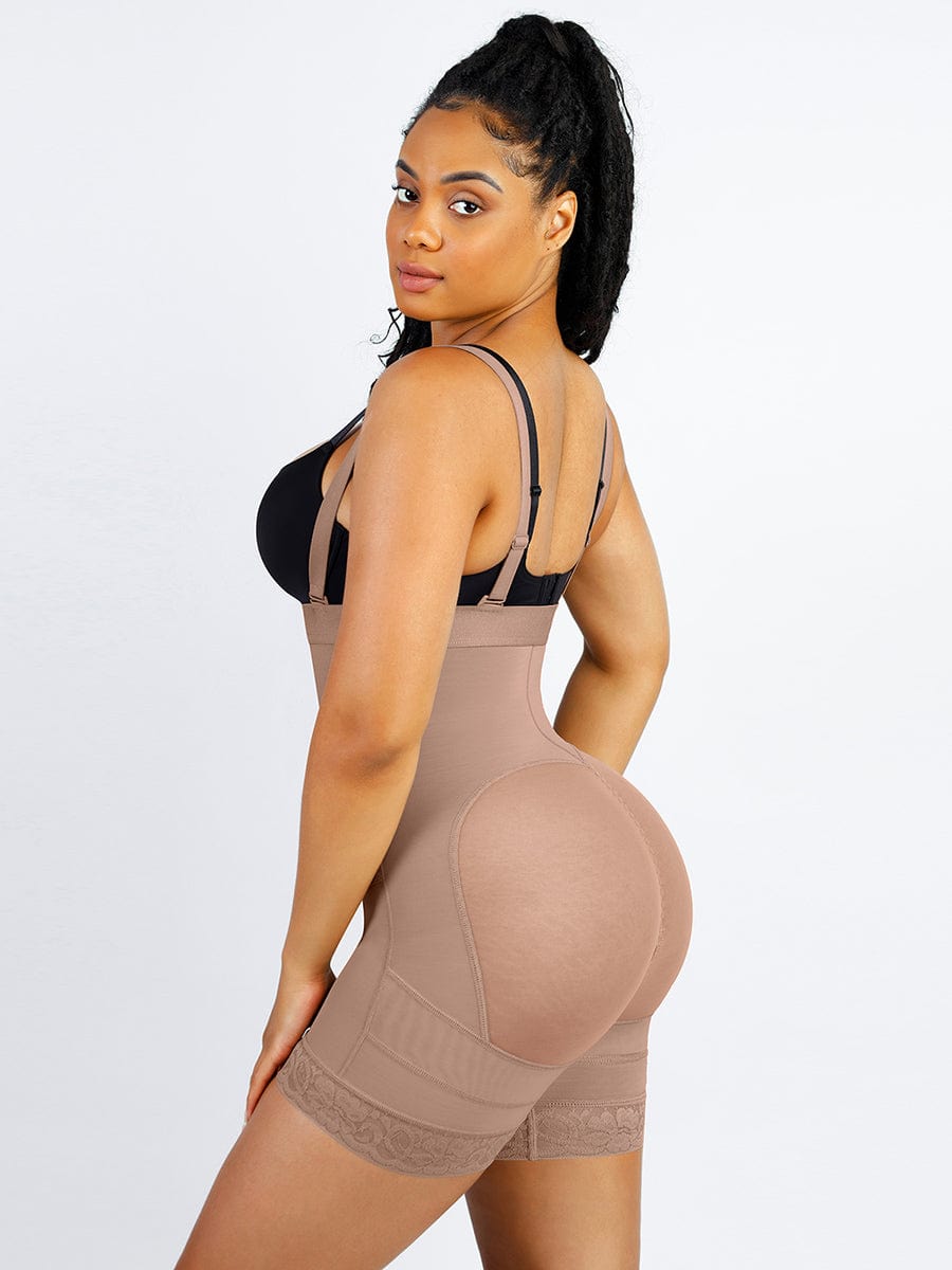 Lace Latex Buttocks-Lifting Shapewear Nude Pink 5