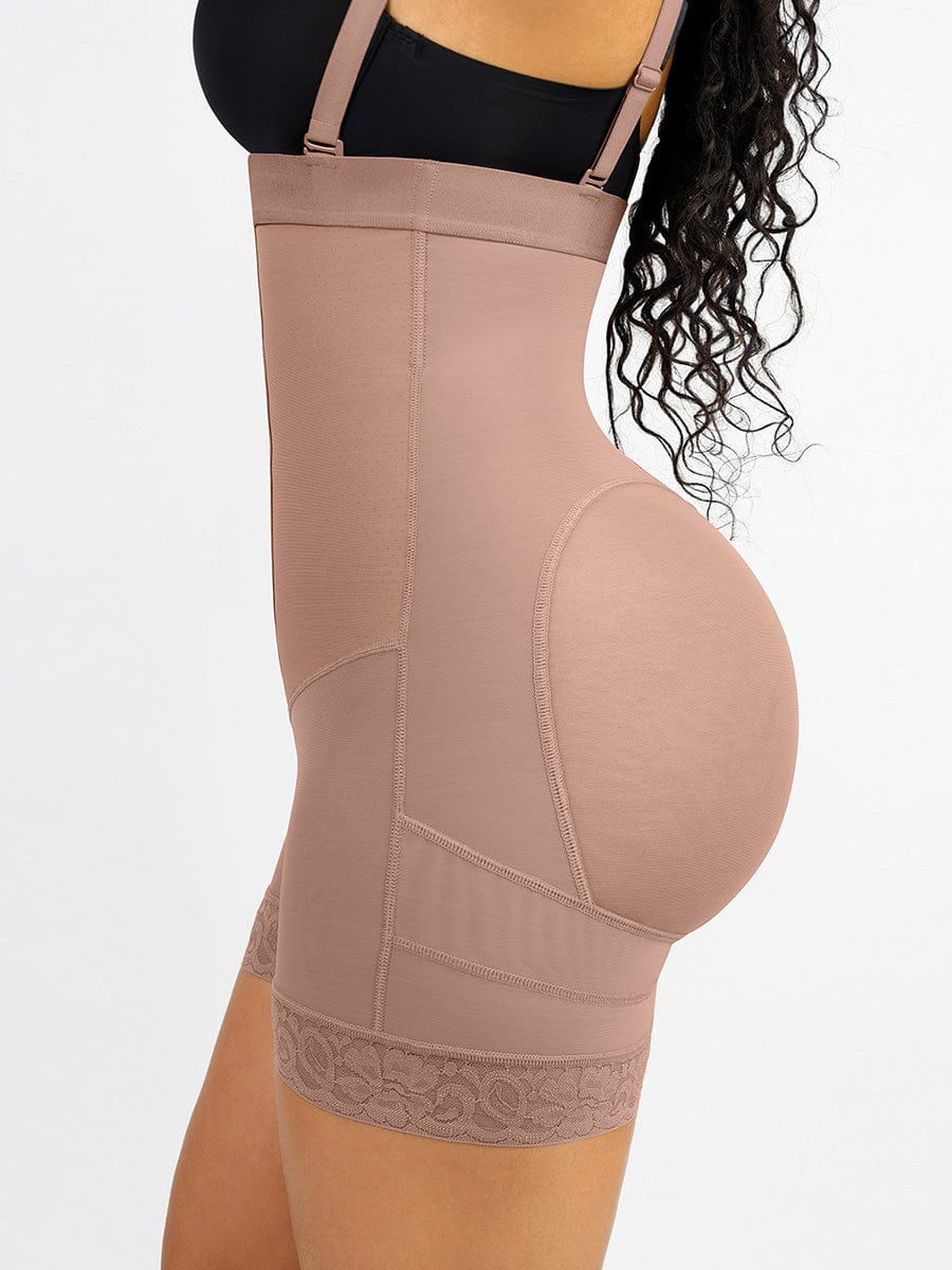 Lace Latex Buttocks-Lifting Shapewear Nude Pink 3
