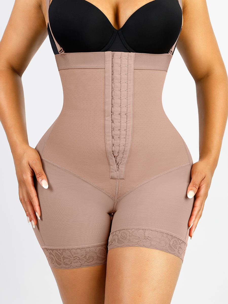 Lace Latex Buttocks-Lifting Shapewear Nude Pink 2