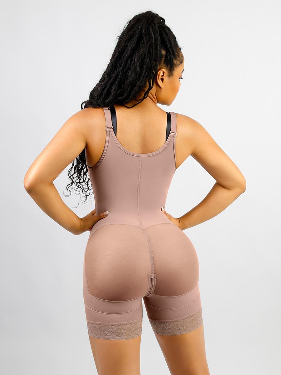 Latex Open-Bust Full Body Shaper With Back Smoothing Black 5