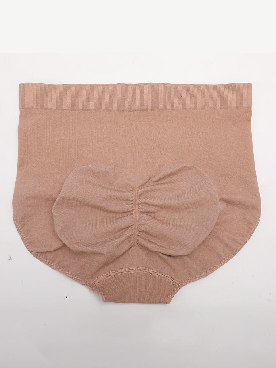 Seamless High-Waist Antibacterial Peach Hip Brief Dark Red 2