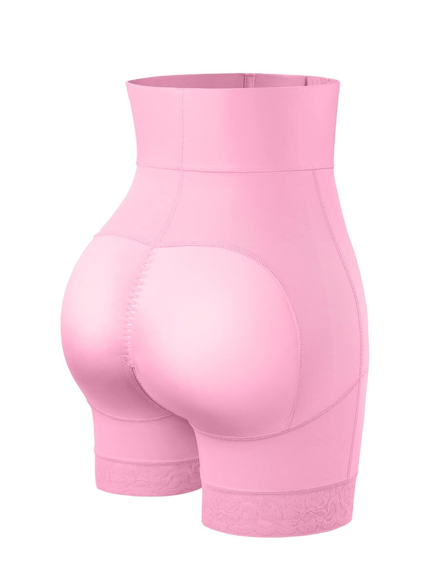 3-Bone Triple-Row High-Waisted Body Shaper Pink 10