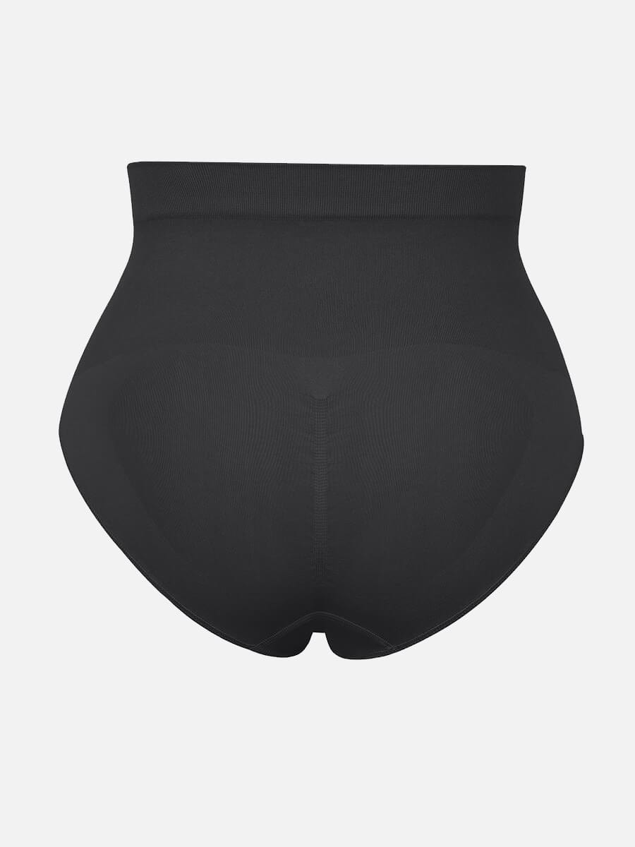 Seamless High-Waist Antibacterial Peach Hip Brief Black 1