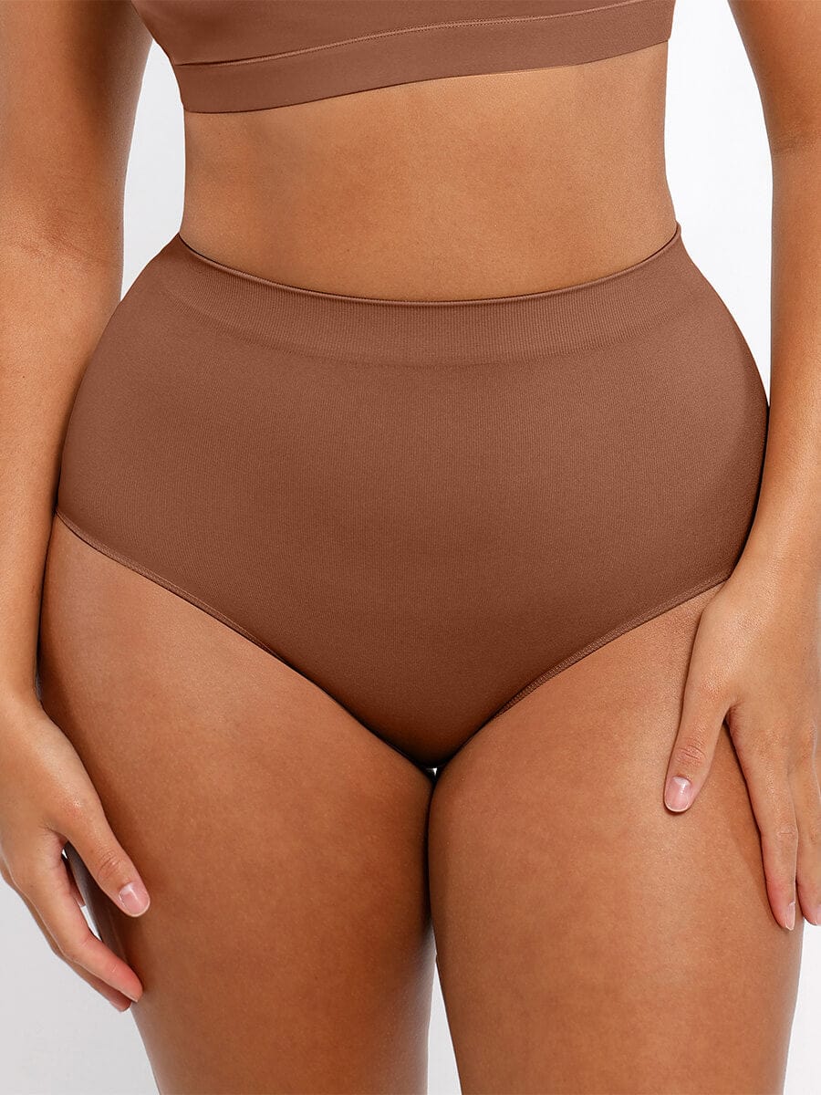 Seamless High-Waist Antibacterial Peach Hip Brief Pink 5