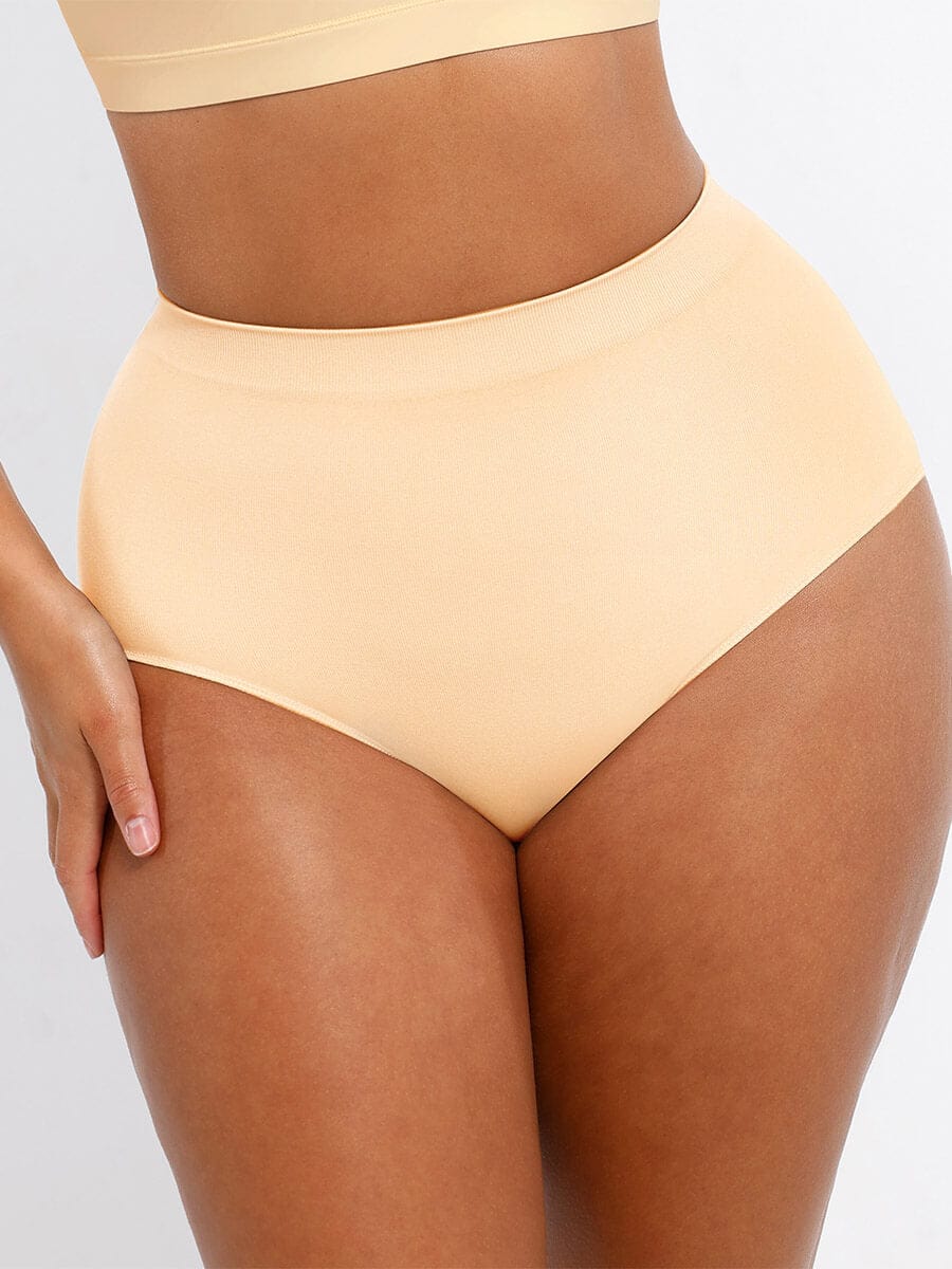 Seamless High-Waist Antibacterial Peach Hip Brief Dark Red 5