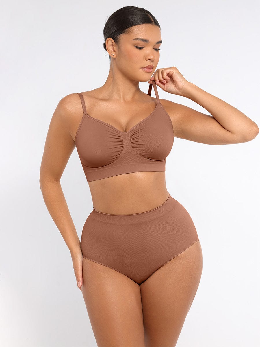 Seamless High-Waist Antibacterial Peach Hip Brief Pink 2