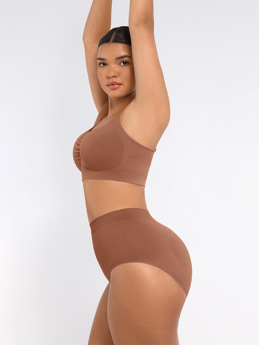 Seamless High-Waist Antibacterial Peach Hip Brief Pink 3