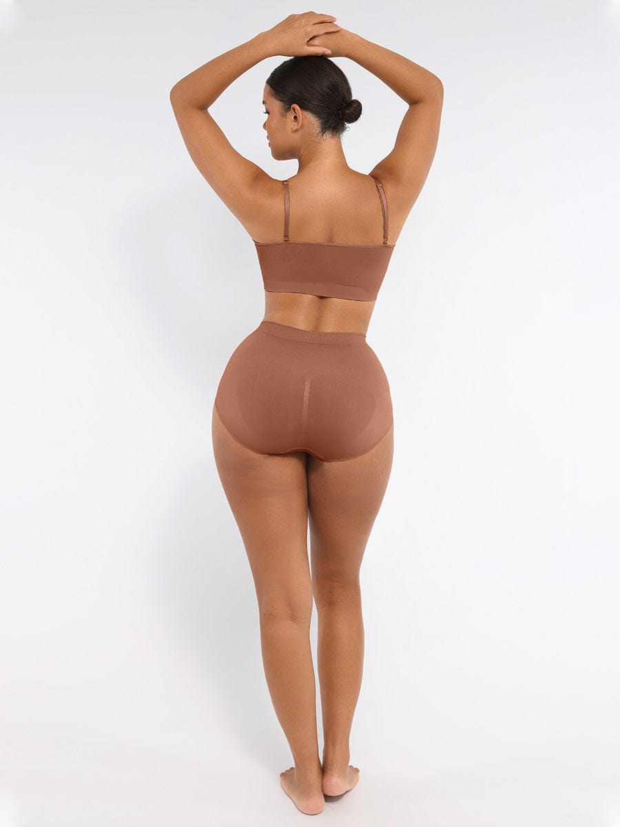 Seamless High-Waist Antibacterial Peach Hip Brief Pink 4