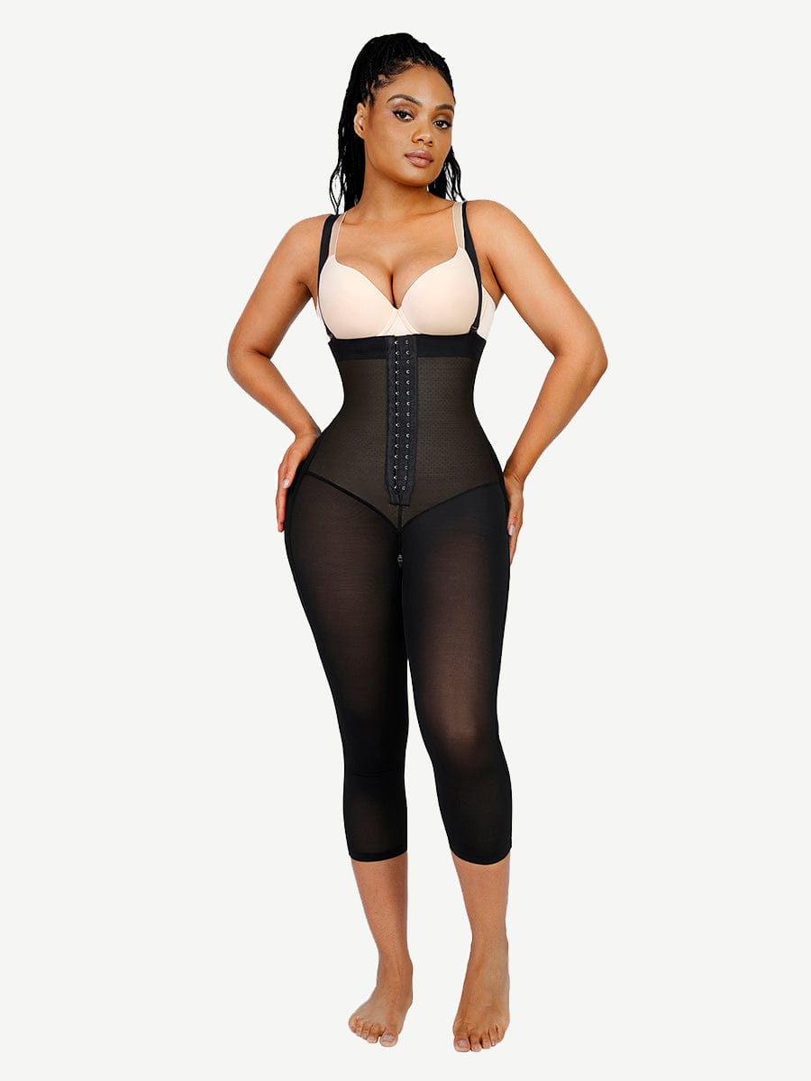 Latex Open-Bust Tummy Control Shapewear Black 1
