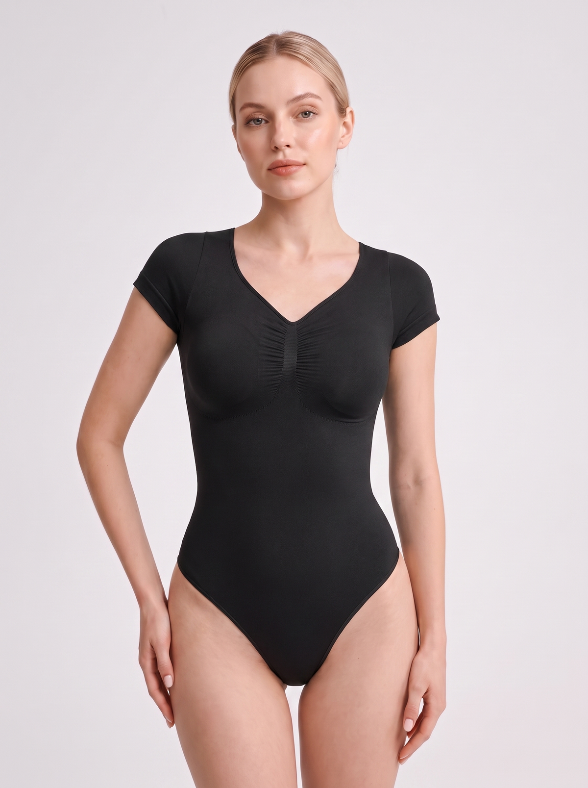 Bust Support Waist & Abdomen Shaping Thong Bodysuit