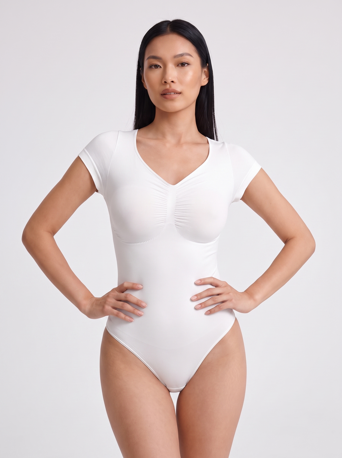 Bust Support Waist & Abdomen Shaping Thong Bodysuit