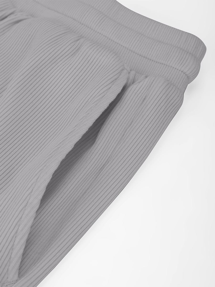 Ribbed Wide Leg Lounge Pants Black 5