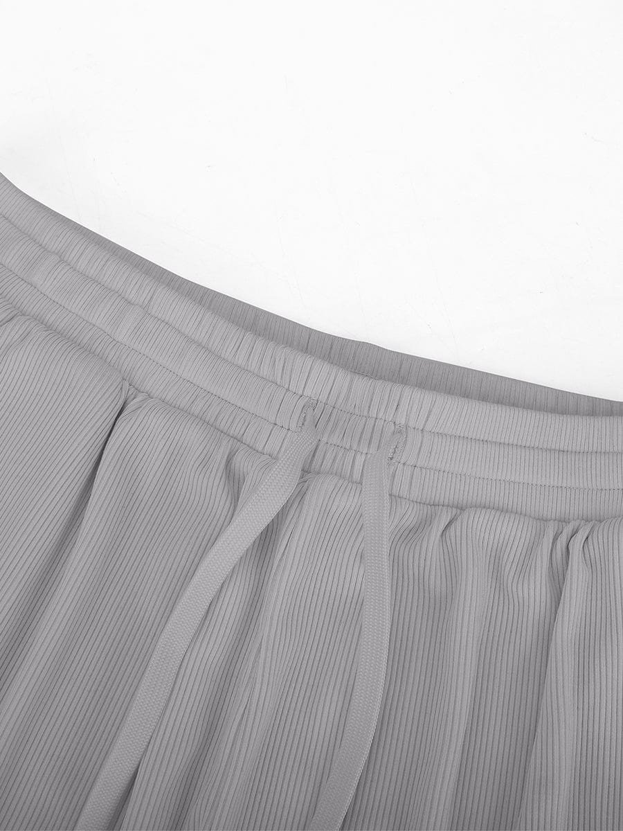 Ribbed Wide Leg Lounge Pants Black 4
