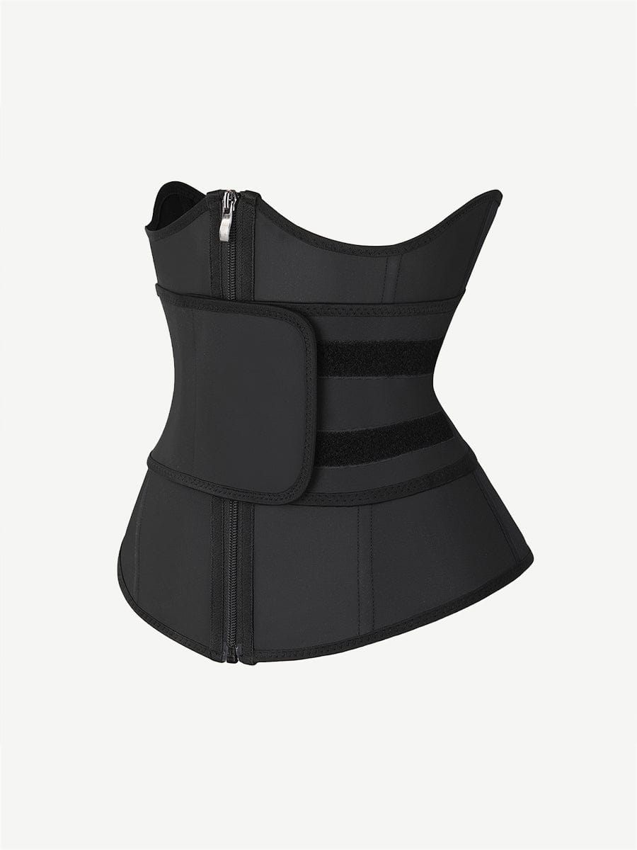 Bust Support Latex Waist Trainer Black 8