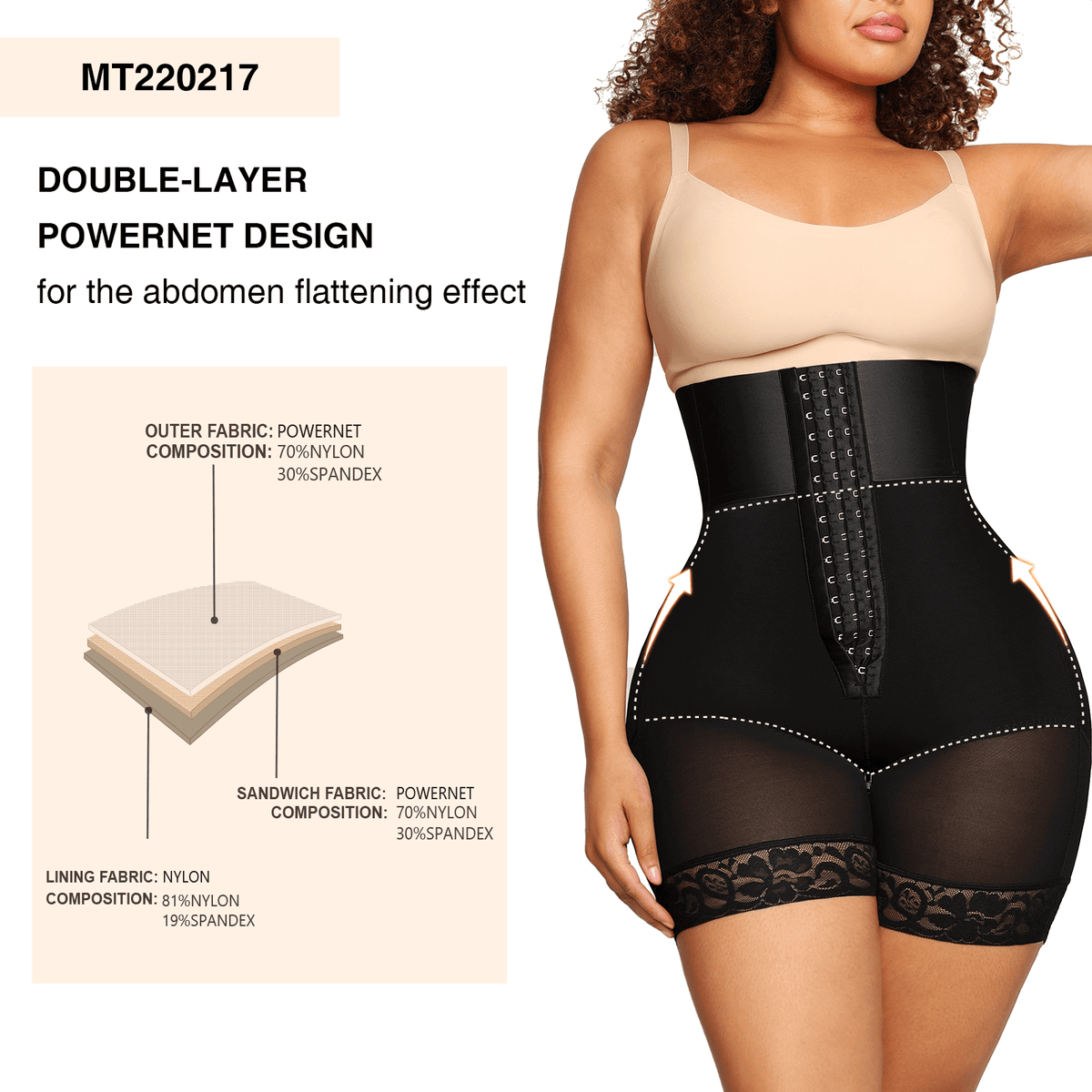 3-Bone Triple-Row High-Waisted Body Shaper 10