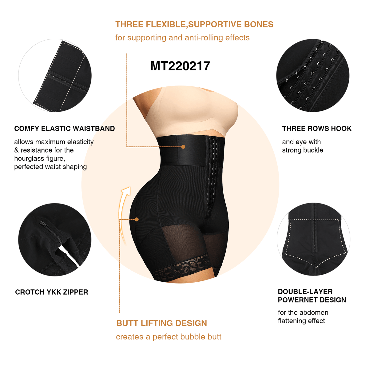 3-Bone Triple-Row High-Waisted Body Shaper 11