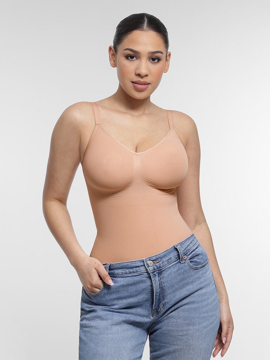 Seamless Chest Support Waist Control Bodysuit Dark Skin 5