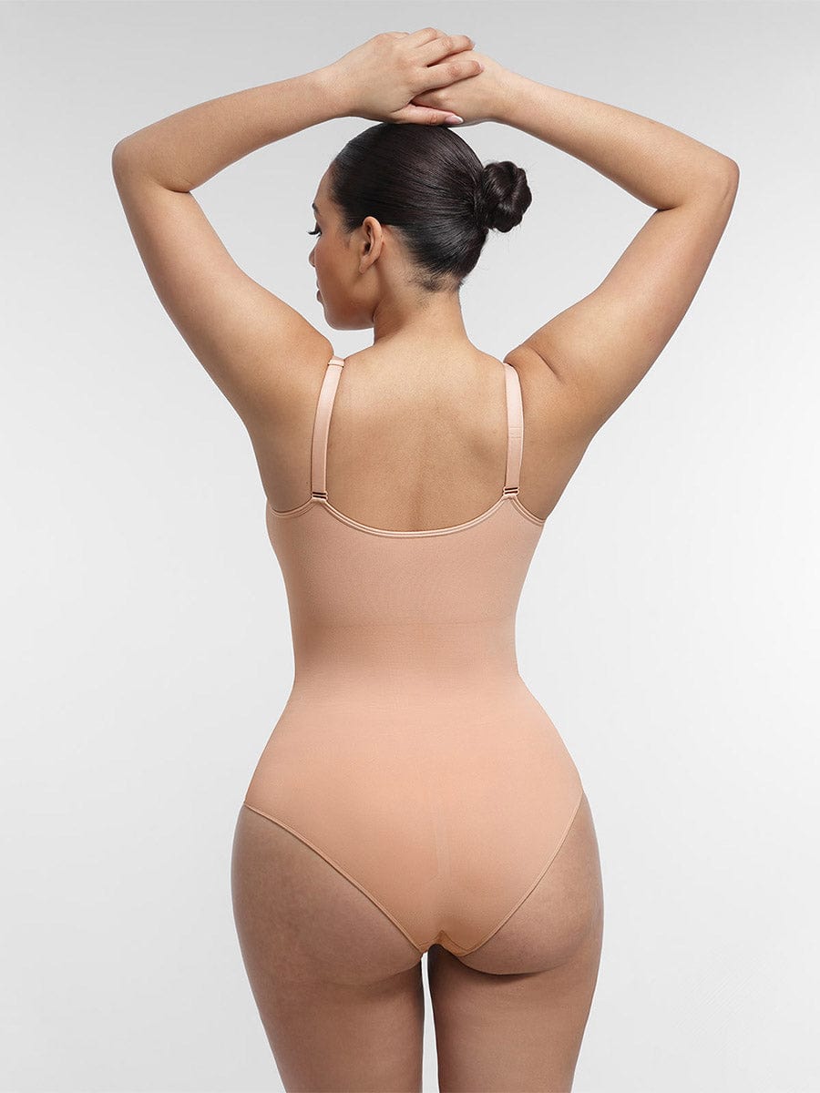 Seamless Chest Support Waist Control Bodysuit Dark Skin 3