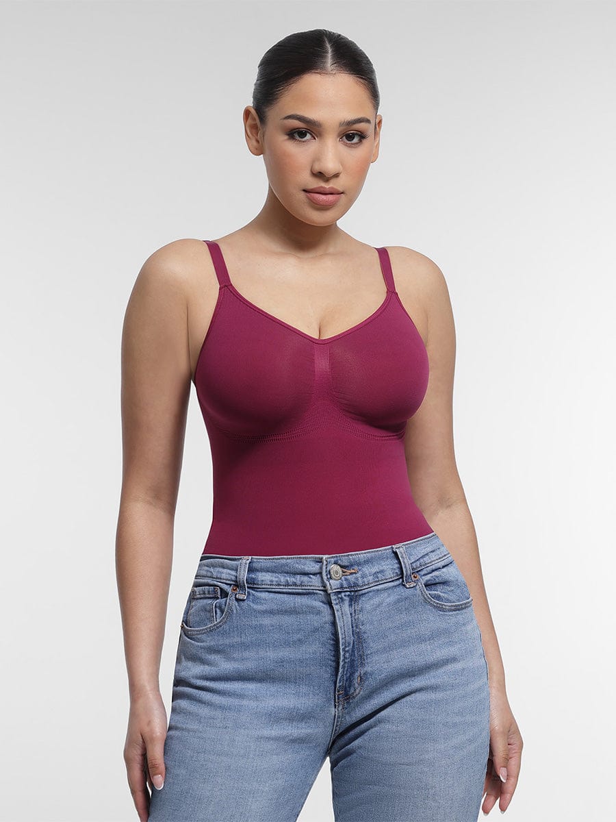 Seamless Chest Support Waist Control Bodysuit Black 4
