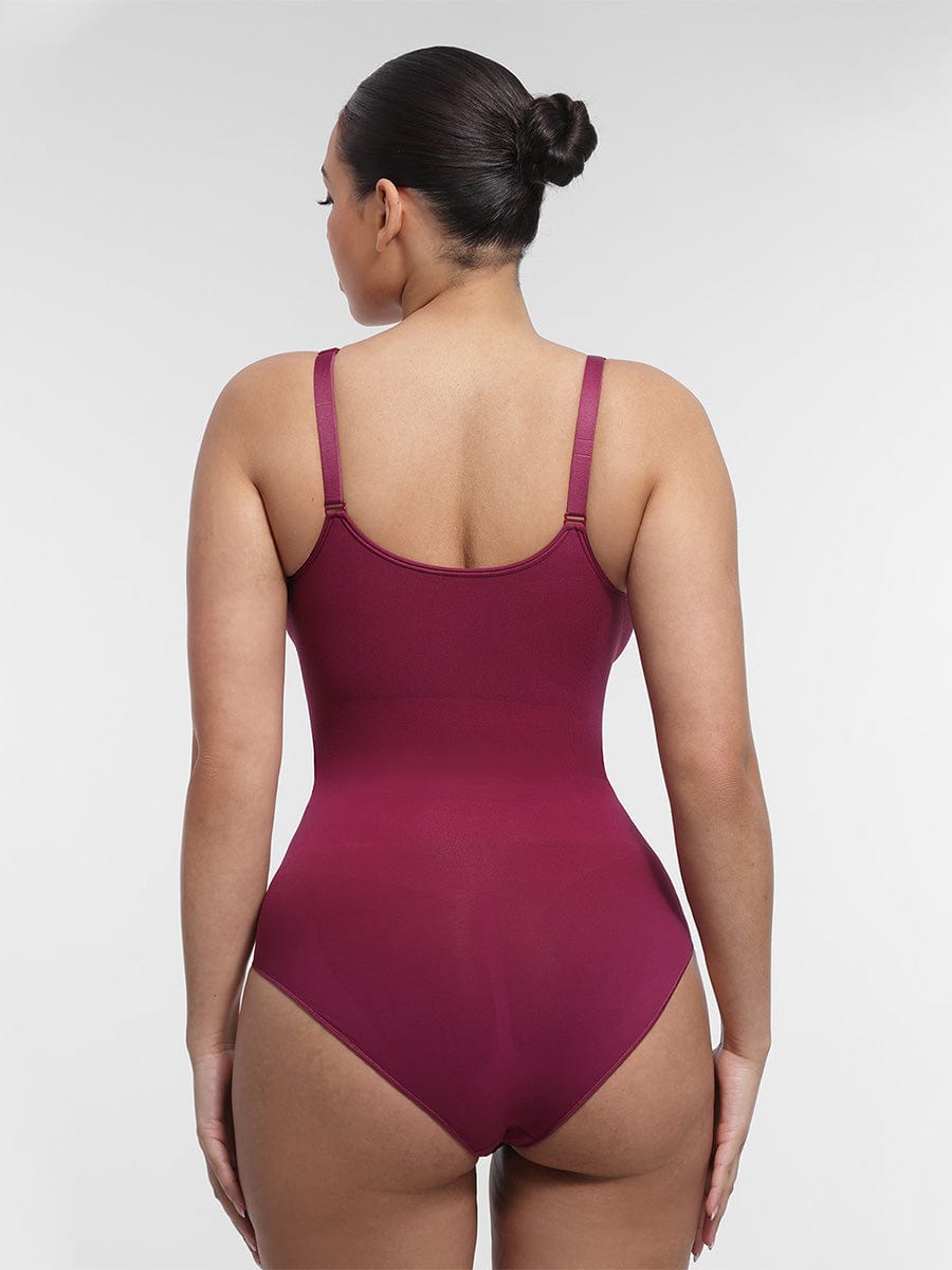 Seamless Chest Support Waist Control Bodysuit Black 2