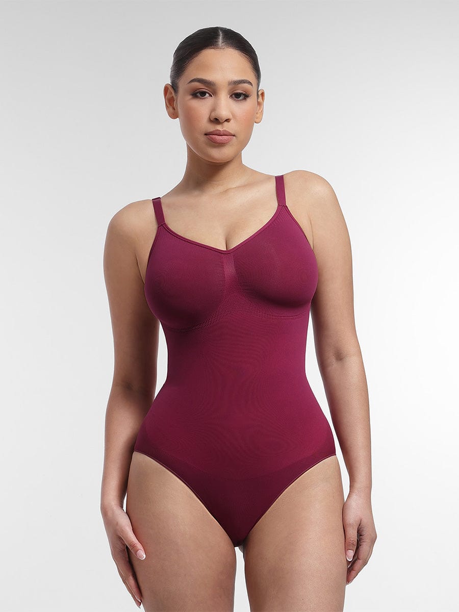 Seamless Chest Support Waist Control Bodysuit Black 1