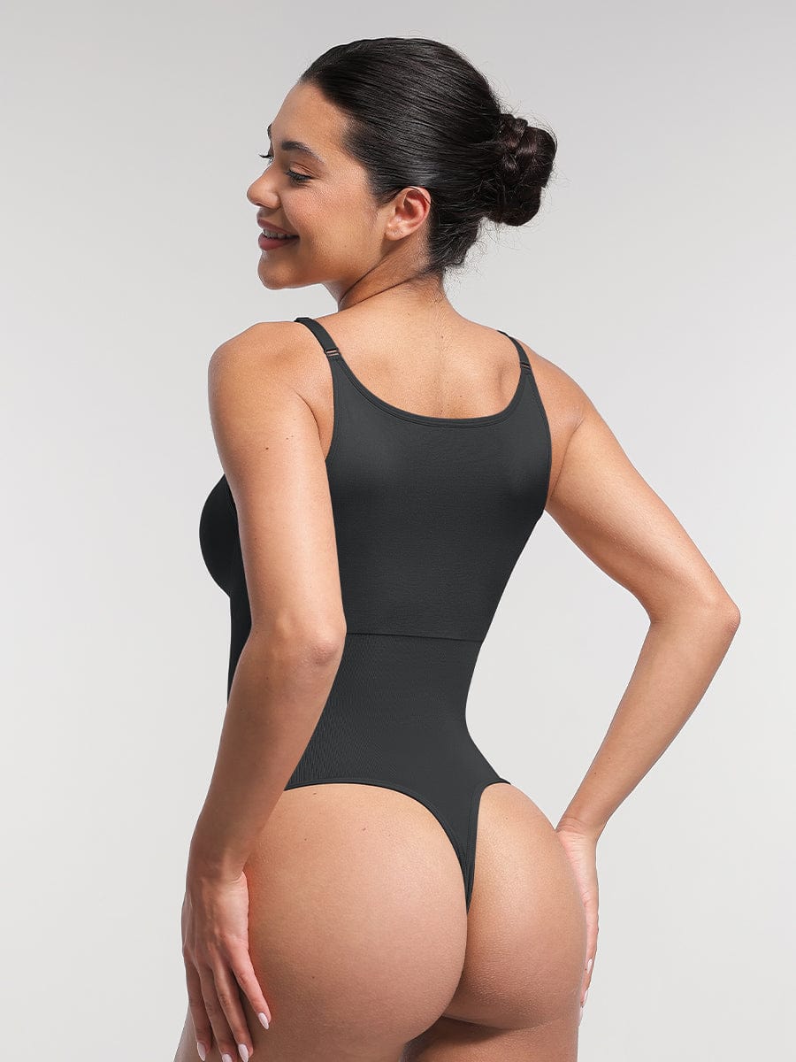 Seamless Bra-Free Cami Tummy Control Thong Bodysuit Skin 5