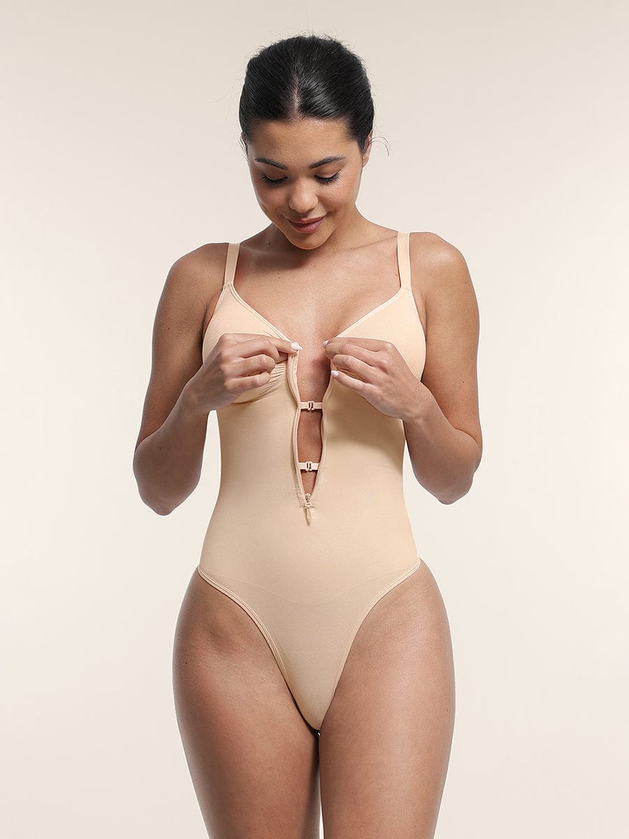Seamless Plunge Chest Support Bodysuit 23