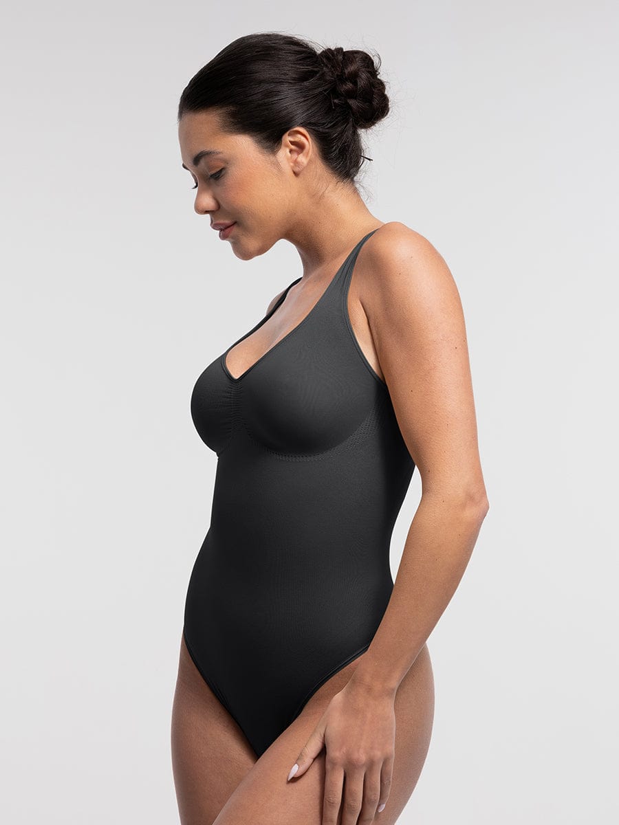 Diamond Neckline Thong Bodysuit 15