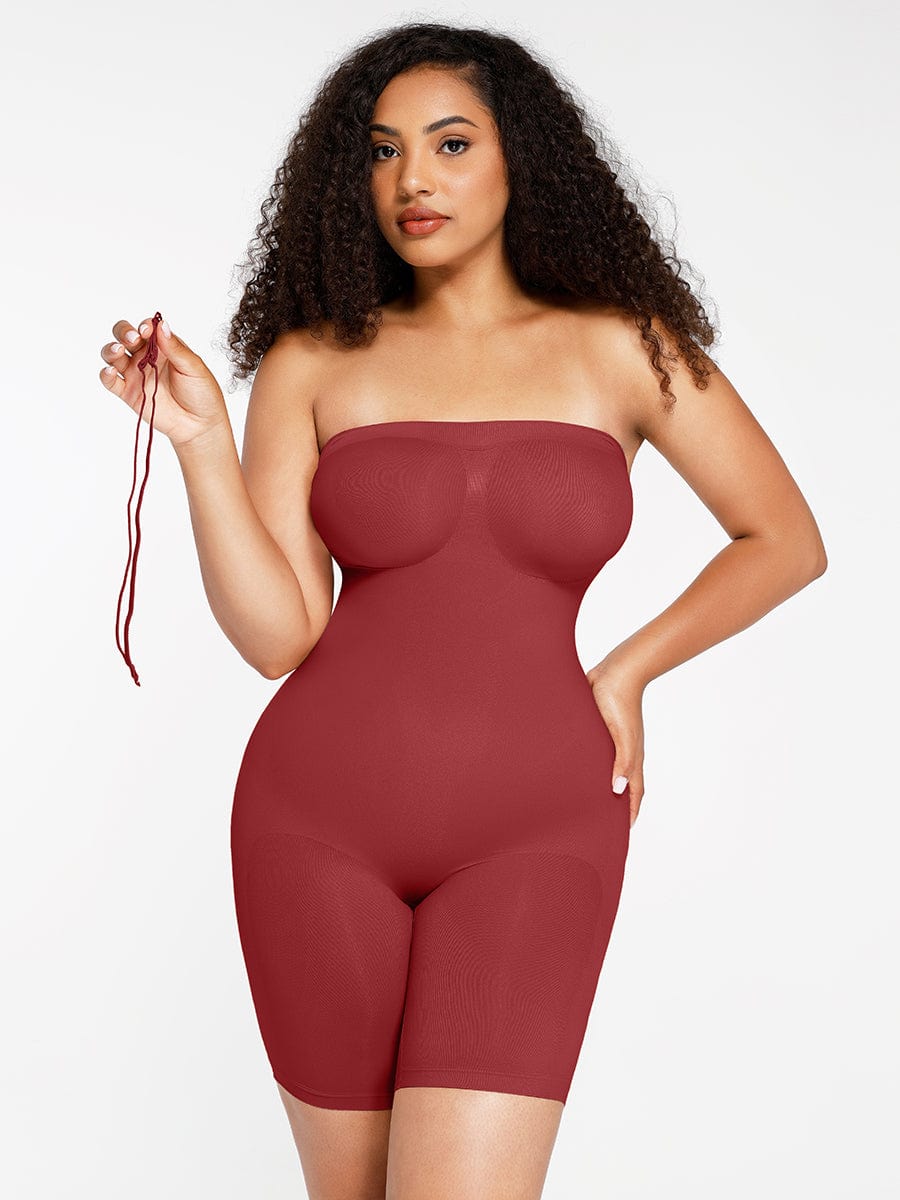 Strapless Butt-Lifting Tummy Control Shapewear Dark Brown 1