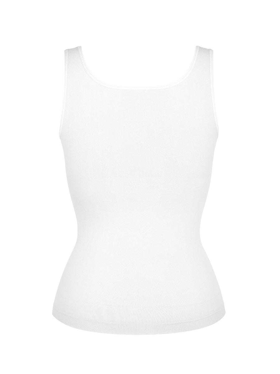 Diamond Neckline Bust Support Tank Top Black 12