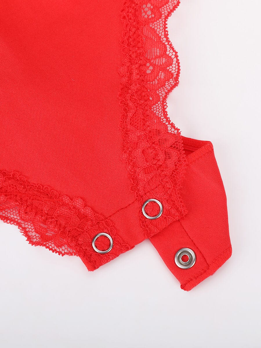 Seamless Lace Cami Tummy Control Thong Bodysuit 1