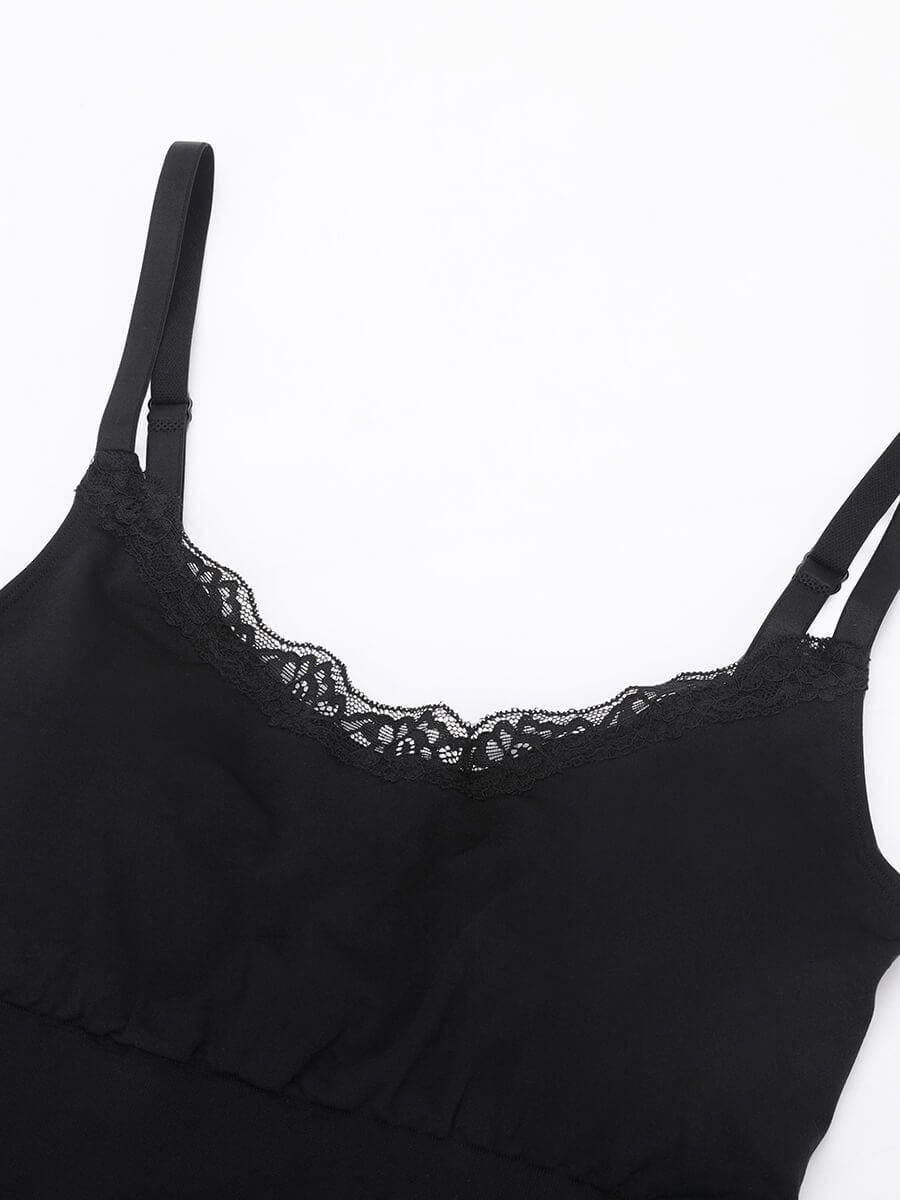 Seamless Lace Cami Tummy Control Thong Bodysuit 28