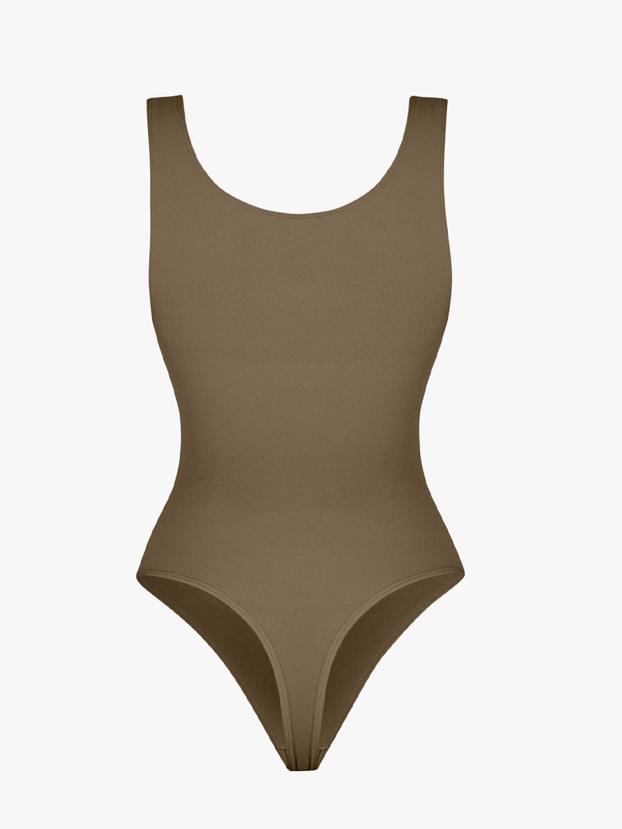 Diamond Neckline Thong Bodysuit Light Skin 1