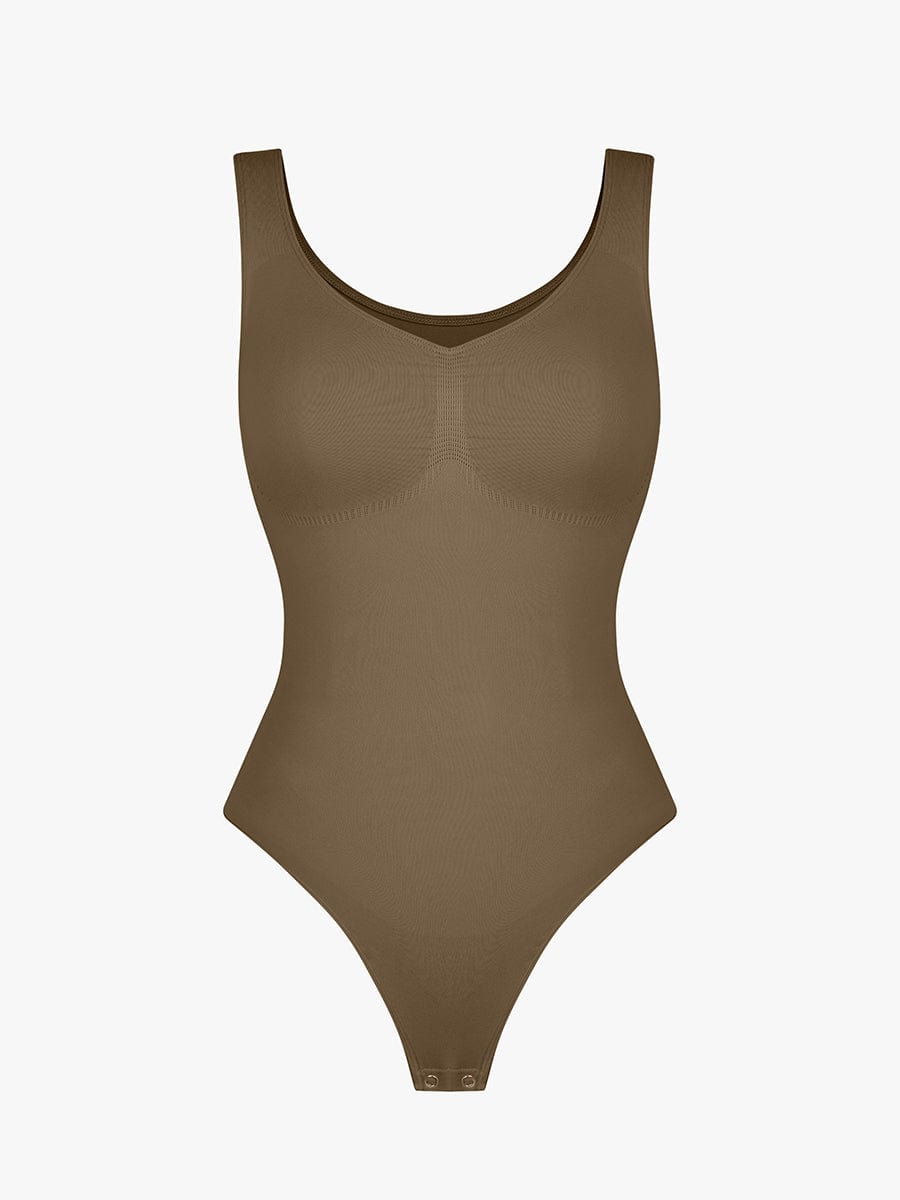 Diamond Neckline Thong Bodysuit Dark Pink 6