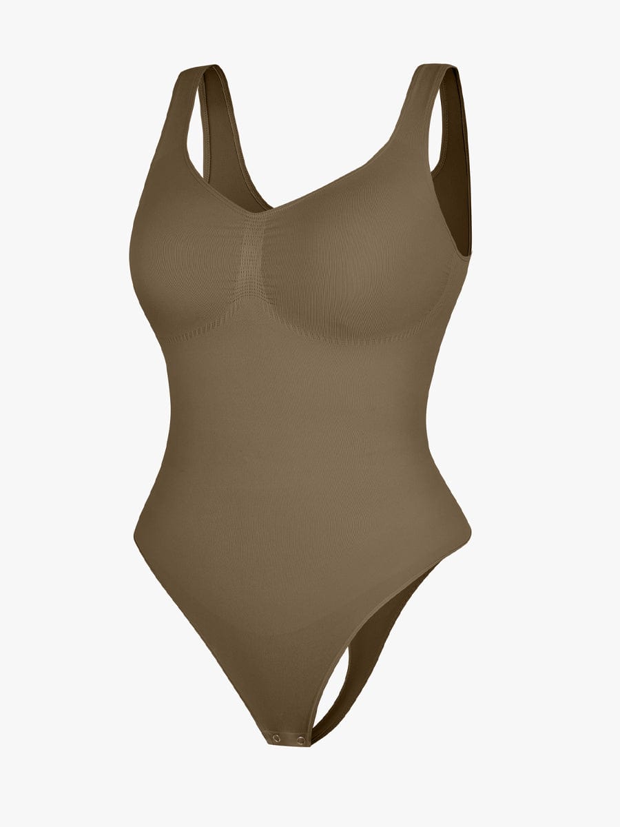 Diamond Neckline Thong Bodysuit Light Skin 2