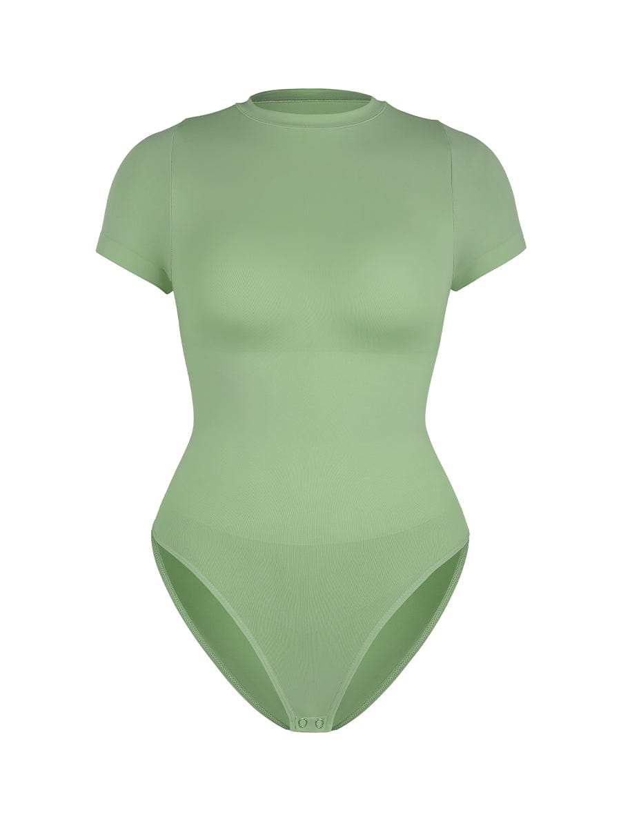 Seamless Short Sleeve Waist Shaping Bodysuit 12